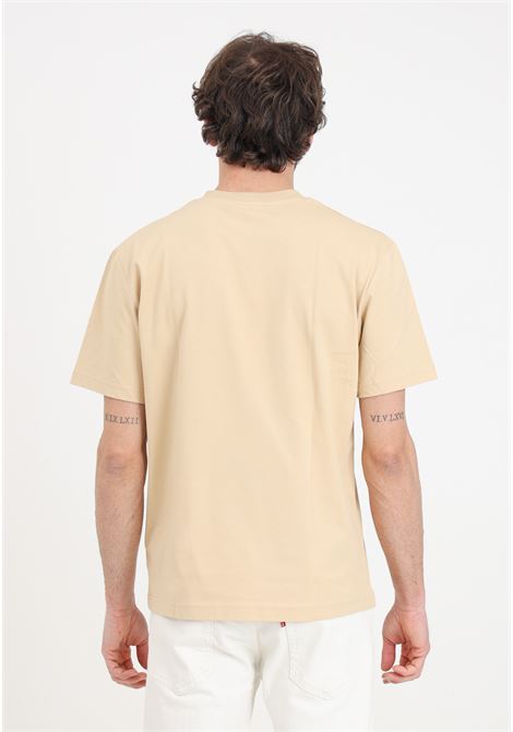 T-shirt uomo donna beige patch logo coccodrillo LACOSTE | TH7318IXQ