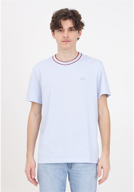 Light blue men's t-shirt with tone-on-tone logo patch LACOSTE | TH8174J2G