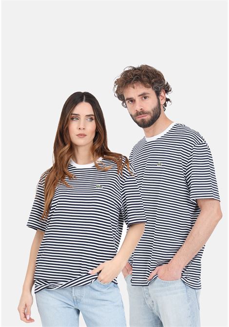 Men's and women's T-shirt with white and blue stripes LACOSTE | TH9749522