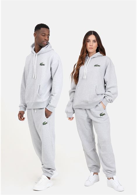 Gray tracksuit trousers for men and women with elasticated drawstring waist LACOSTE | XH0075CCA