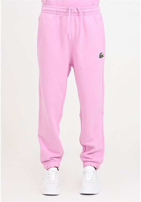 Pink tracksuit trousers for men and women with elasticated drawstring waist LACOSTE | Pants | XH0075IXV