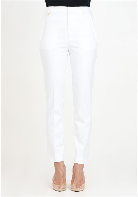 Pantaloni da donna bianchi in misto cotone stretch LAUREN RALPH LAUREN | Pantaloni | 200811955005WHITE