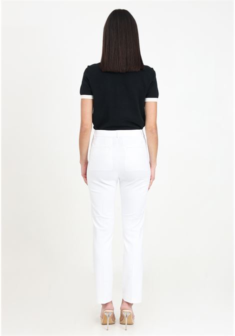 White women's trousers in stretch cotton blend LAUREN RALPH LAUREN | Pants | 200811955005WHITE