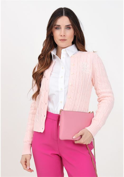 Cardigan da donna rosa con bottoni logati sul davanti LAUREN RALPH LAUREN | Cardigan | 200932225004PINK OPAL