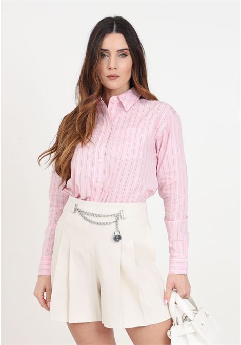 Camicia da donna rosa con righe verticali LAUREN RALPH LAUREN | Camicie | 200932627001PINK/WHITE MULTI