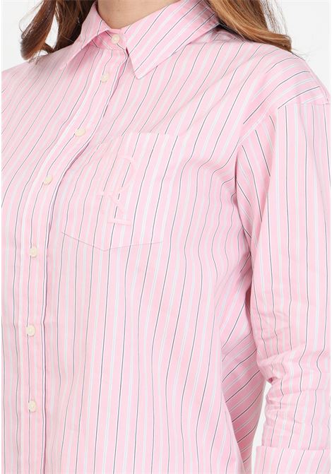Pink women's shirt with vertical stripes LAUREN RALPH LAUREN | 200932627001PINK/WHITE MULTI