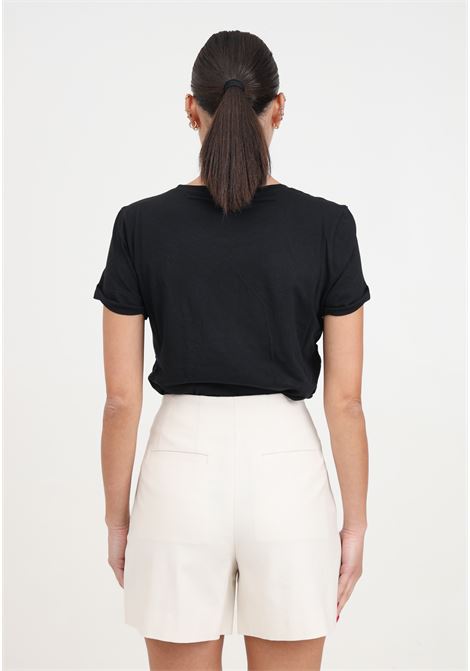 Mascarpone-colored women's shorts with metal application on the front LAUREN RALPH LAUREN | Shorts | 200932961001MASCARPONE CREAM