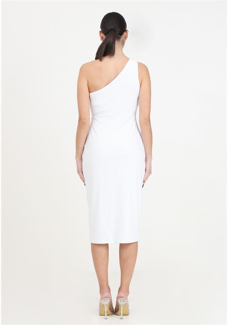 White women's midi dress with golden metal detail LAUREN RALPH LAUREN | Dresses | 253939495001WHITE