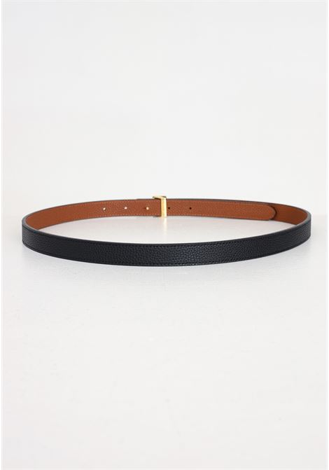 Cintura da donna nera e marrone reversibile con placca logata metallo LAUREN RALPH LAUREN | Cinture | 412912038001BLACK/LAUREN