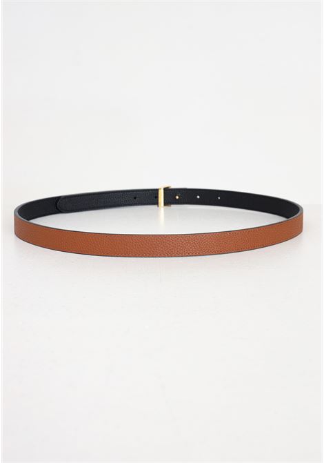 Cintura da donna nera e marrone reversibile con placca logata metallo LAUREN RALPH LAUREN | 412912038001BLACK/LAUREN