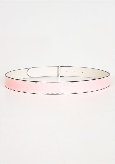 Cintura da donna rosa e bianca reversibile con placca logata metallo LAUREN RALPH LAUREN | Cinture | 412935630001TEA ROSE/SOFT WHITE