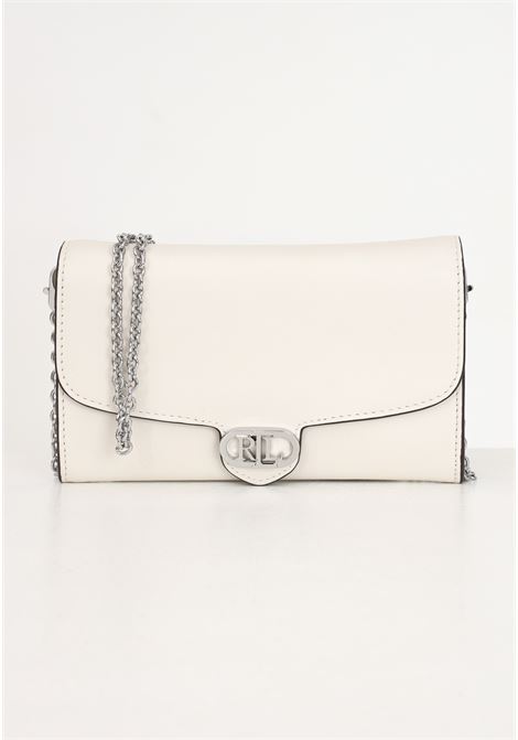 White women's bag with silver metal logo lettering LAUREN RALPH LAUREN | 431902100018SOFT WHITE