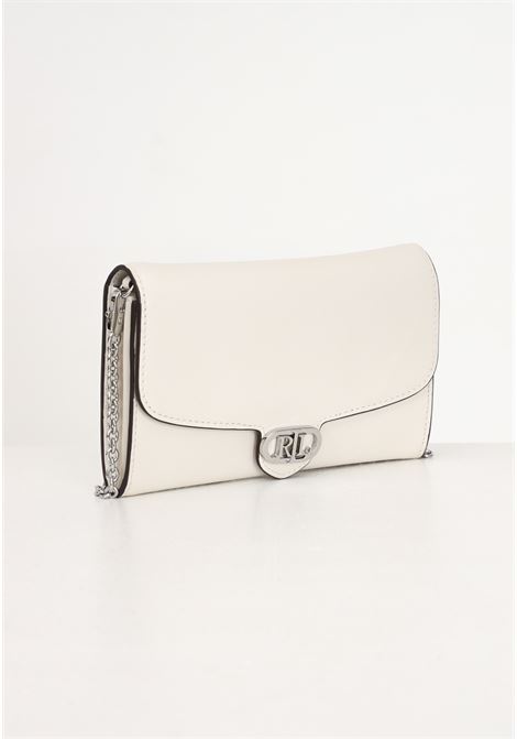 White women's bag with silver metal logo lettering LAUREN RALPH LAUREN | Bags | 431902100018SOFT WHITE