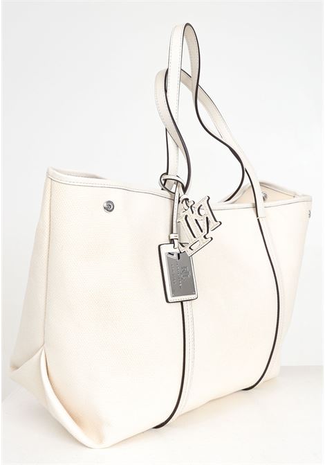 White Women's Large Emerie Tote Bag LAUREN RALPH LAUREN | 431920062011NATURAL_SOFT WHITE/SOFT WHI TE