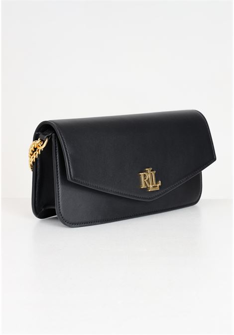 Black women's bag with golden metal logo lettering LAUREN RALPH LAUREN | Bags | 431934746002BLACK