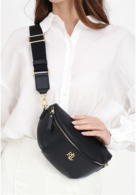 Women's bum bag with golden metal logo lettering LAUREN RALPH LAUREN | 431934832003BLACK