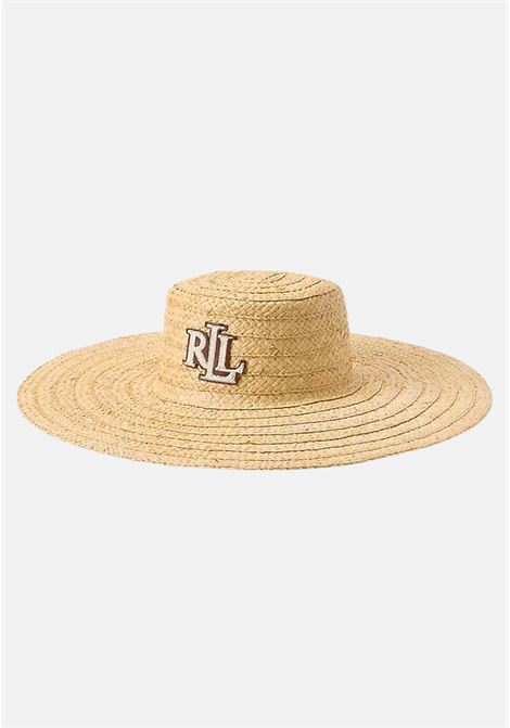 Straw hat with LRL monogram logo LAUREN RALPH LAUREN | Hats | 454943745001NATURAL