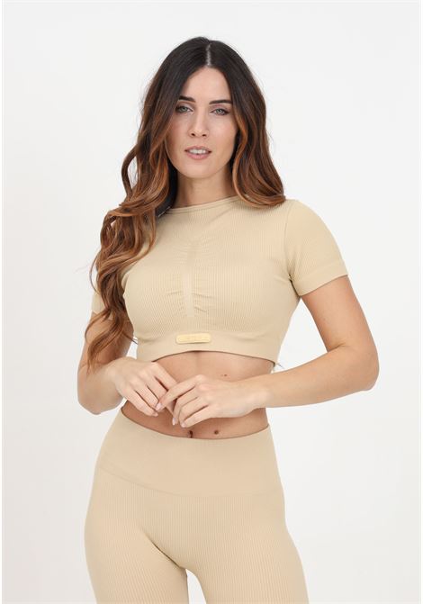 Short sleeve ribbed top in Sand Beige LEGEA | Tops | MGLW22050081