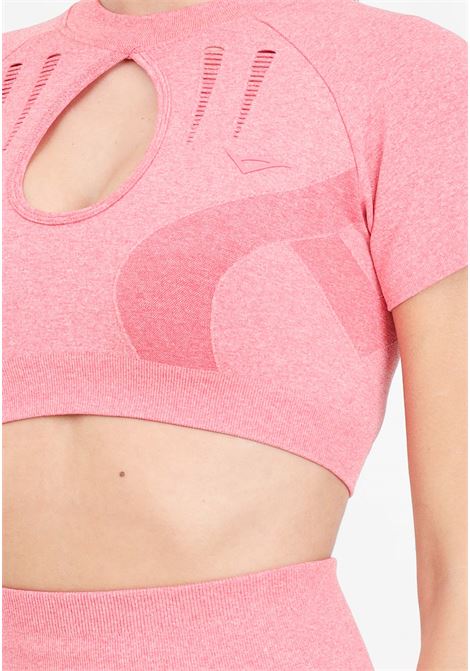 Dark pink women's sports top with logo patch LEGEA | MGLW22070029