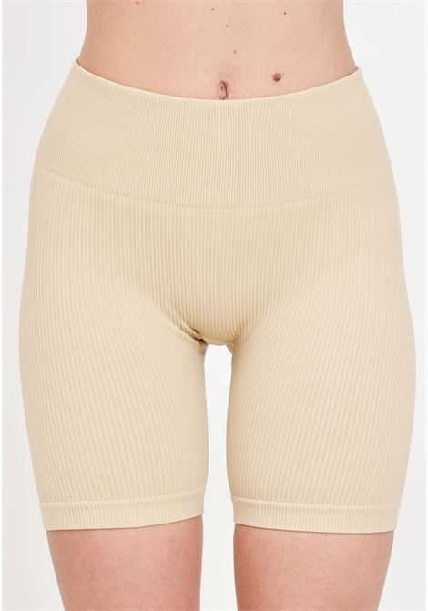 Sand colored women's shorts with logo patch LEGEA | Shorts | PCLW22020081