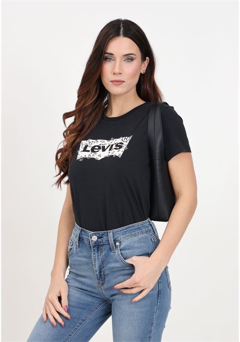 T-shirt da donna nera stampa logo floreale LEVI'S® | T-shirt | 17369-25442544