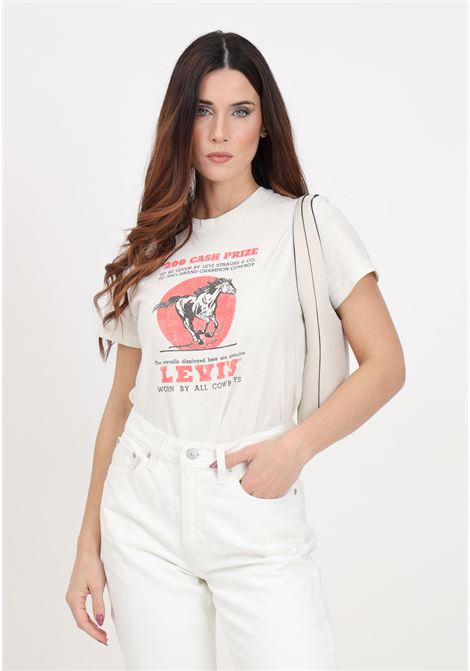 T-shirt da donna crema stampa logo cash prize egret LEVI'S® | T-shirt | A2226-00800080