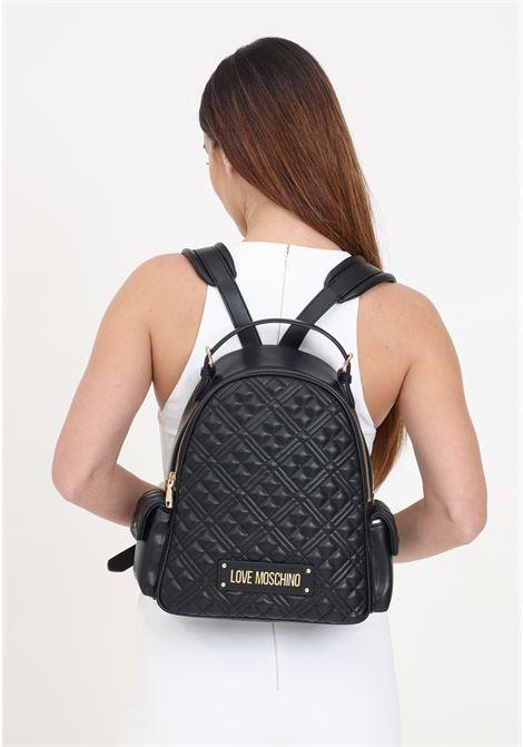 Black women's backpack with diamond quilted texture LOVE MOSCHINO | Backpacks | JC4015PP1ILA0000