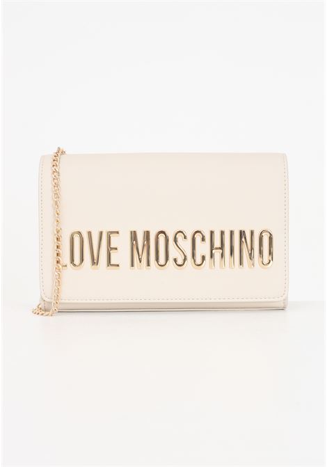 Beige women's bag Smart daily maxi golden metal lettering LOVE MOSCHINO | Bags | JC4103PP1IKD0110