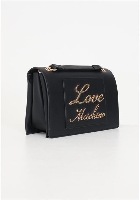 Black women's bag with golden metal lettering LOVE MOSCHINO | Bags | JC4117PP1ILM0000