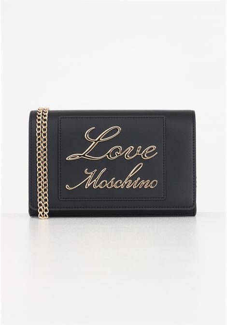 Black women's bag with golden metal lettering Lovely Love LOVE MOSCHINO | Bags | JC4121PP1ILM0000