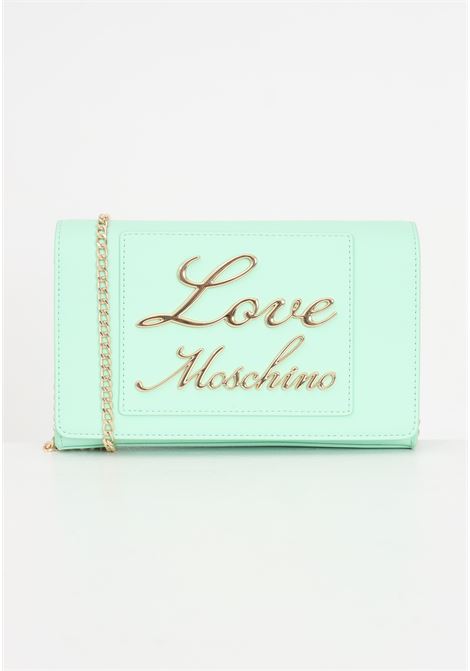 Mint green women's bag with golden metal lettering Lovely Love LOVE MOSCHINO | Bags | JC4121PP1ILM0802