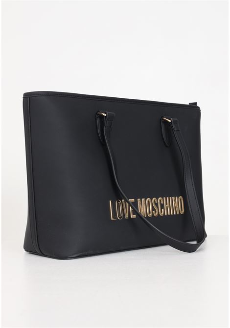 Eco-friendly black women's shopper with logo lettering LOVE MOSCHINO | Bags | JC4190PP1IKD0000