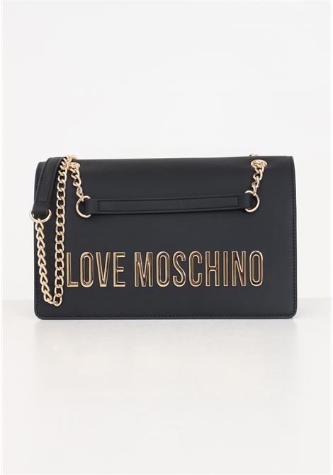 Black women's bag Bold Love with golden lettering shoulder bag LOVE MOSCHINO | Bags | JC4192PP1IKD0000