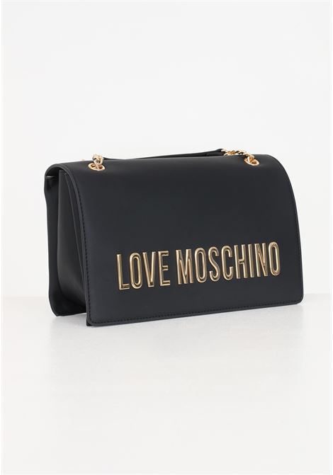 Black women's bag Bold Love with golden lettering shoulder bag LOVE MOSCHINO | Bags | JC4192PP1IKD0000