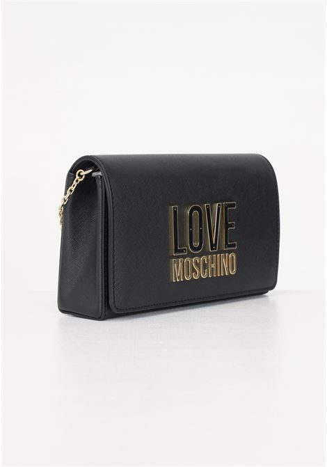 Black women's bag with black lettering logo and golden metal LOVE MOSCHINO | Bags | JC4213PP1ILQ100A