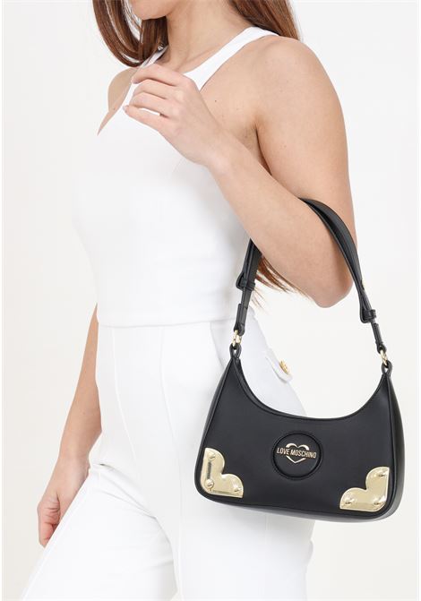 Black women's handbag with adjustable Heart Corner handle LOVE MOSCHINO | Bags | JC4215PP1ILR0000