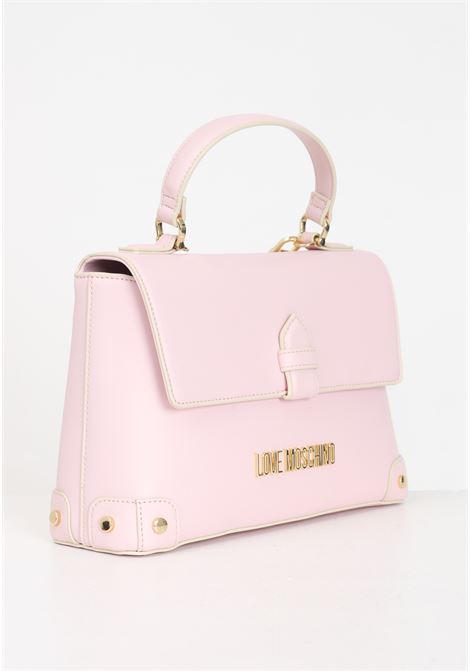 Borsa a tracolla rosa da donna lettering logo metallo dorato LOVE MOSCHINO | Borse | JC4247PP0IKU0601