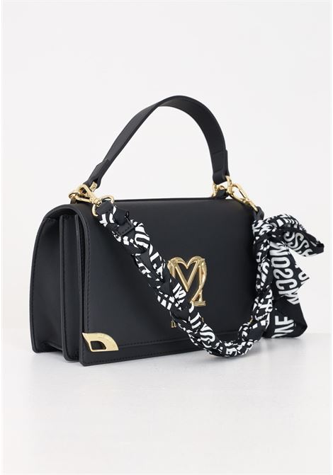 Women's black shoulder bag with scarf LOVE MOSCHINO | Bags | JC4285PP0IKJ100A
