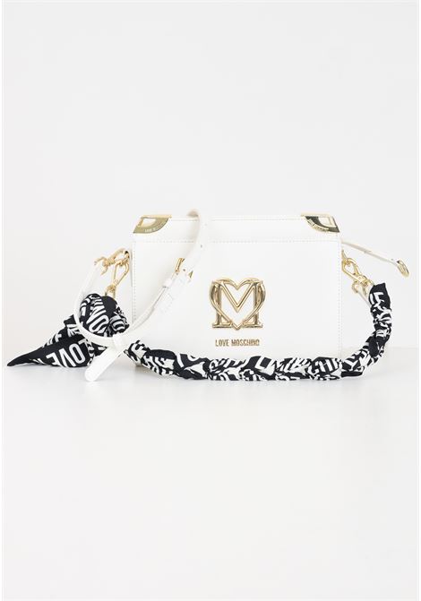 White women's shoulder bag with attached scarf LOVE MOSCHINO | Bags | JC4287PP0IKJ110A