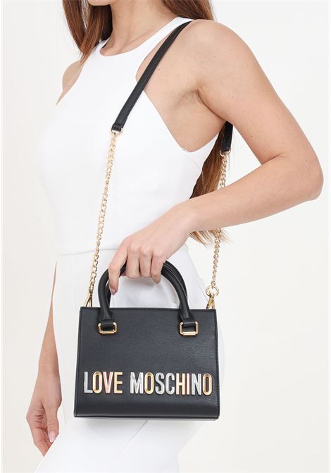 Black women's bag Bold Love lettering with workmanship LOVE MOSCHINO | Bags | JC4303PP0IKN0000