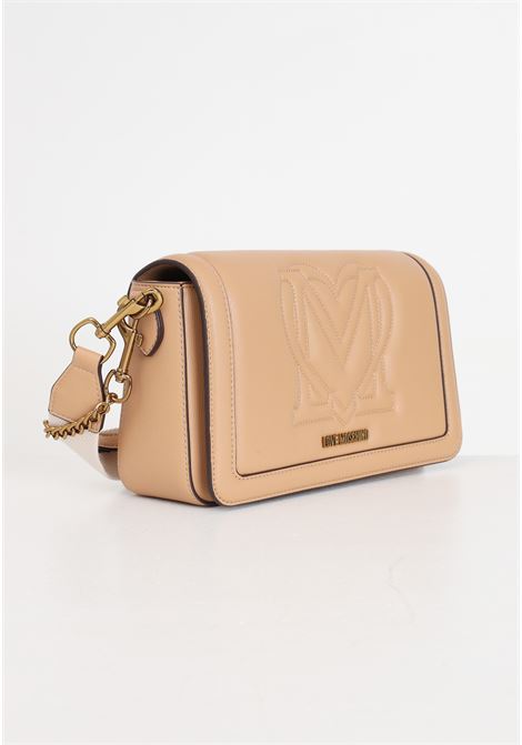 Biscuit-colored women's bag with embossed logo on the front LOVE MOSCHINO | JC4323PP0IKR0226