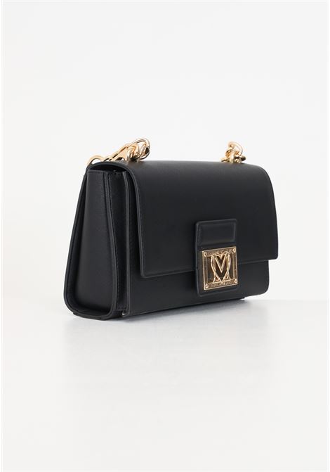 Black women's bag with fancy heart golden metal logo plaque LOVE MOSCHINO | Bags | JC4329PP0IKS0000