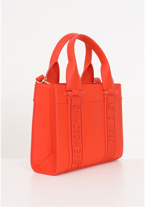 Orange women's bag with tone-on-tone stitched logo LOVE MOSCHINO | Bags | JC4339PP0IKG145A