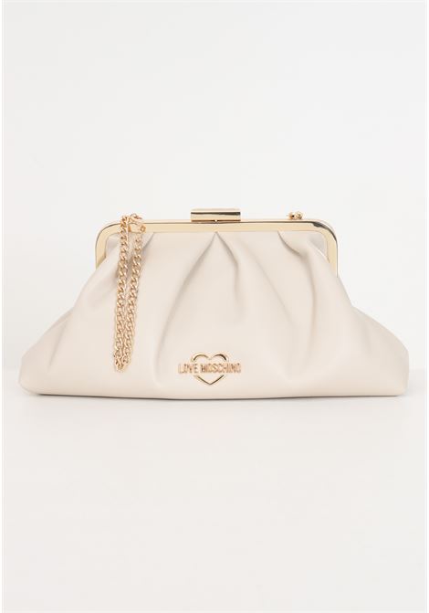 Beige women's bag with Heart logo golden metal chain LOVE MOSCHINO | Bags | JC4341PP0IKT0110