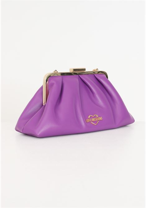 Purple women's bag with Heart logo golden metal chain LOVE MOSCHINO | Bags | JC4341PP0IKT0650