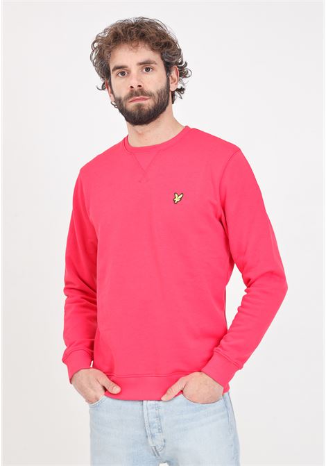 Strawberry red men's sweatshirt with golden eagle logo patch LYLE & SCOTT | ML424VOGW588