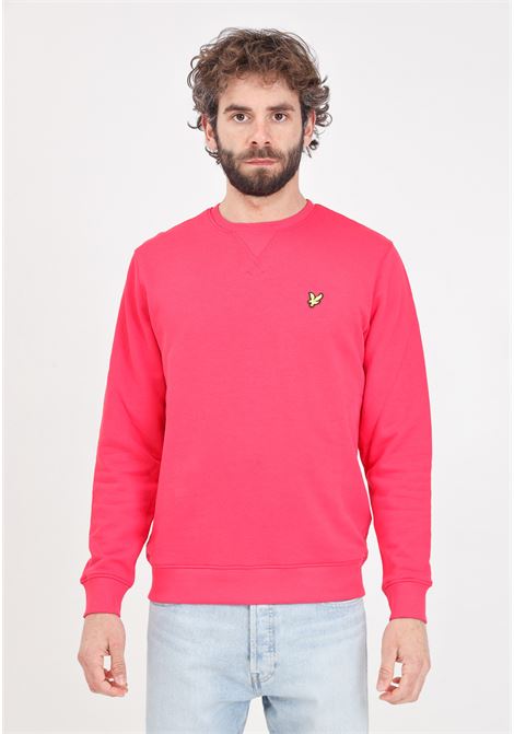 Strawberry red men's sweatshirt with golden eagle logo patch LYLE & SCOTT | ML424VOGW588