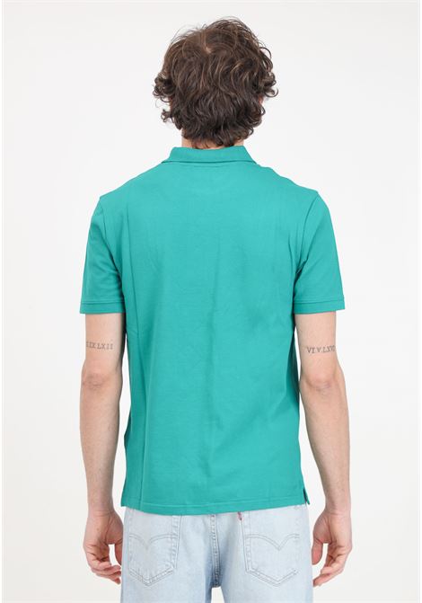 Green men's polo shirt with golden eagle logo patch LYLE & SCOTT | SP400VOGX154