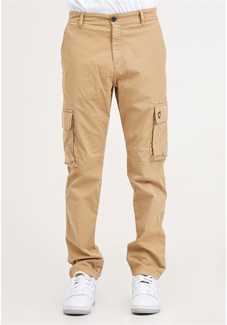 Beige men's trousers with golden eagle logo patch LYLE & SCOTT | TR1801ITAW2103