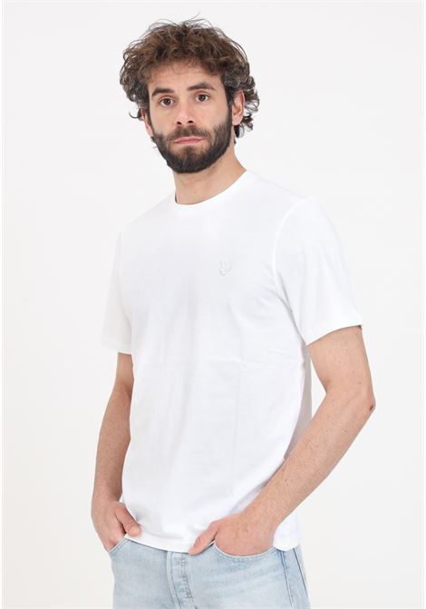 White men's t-shirt with tone-on-tone eagle logo patch LYLE & SCOTT | TS400TON626